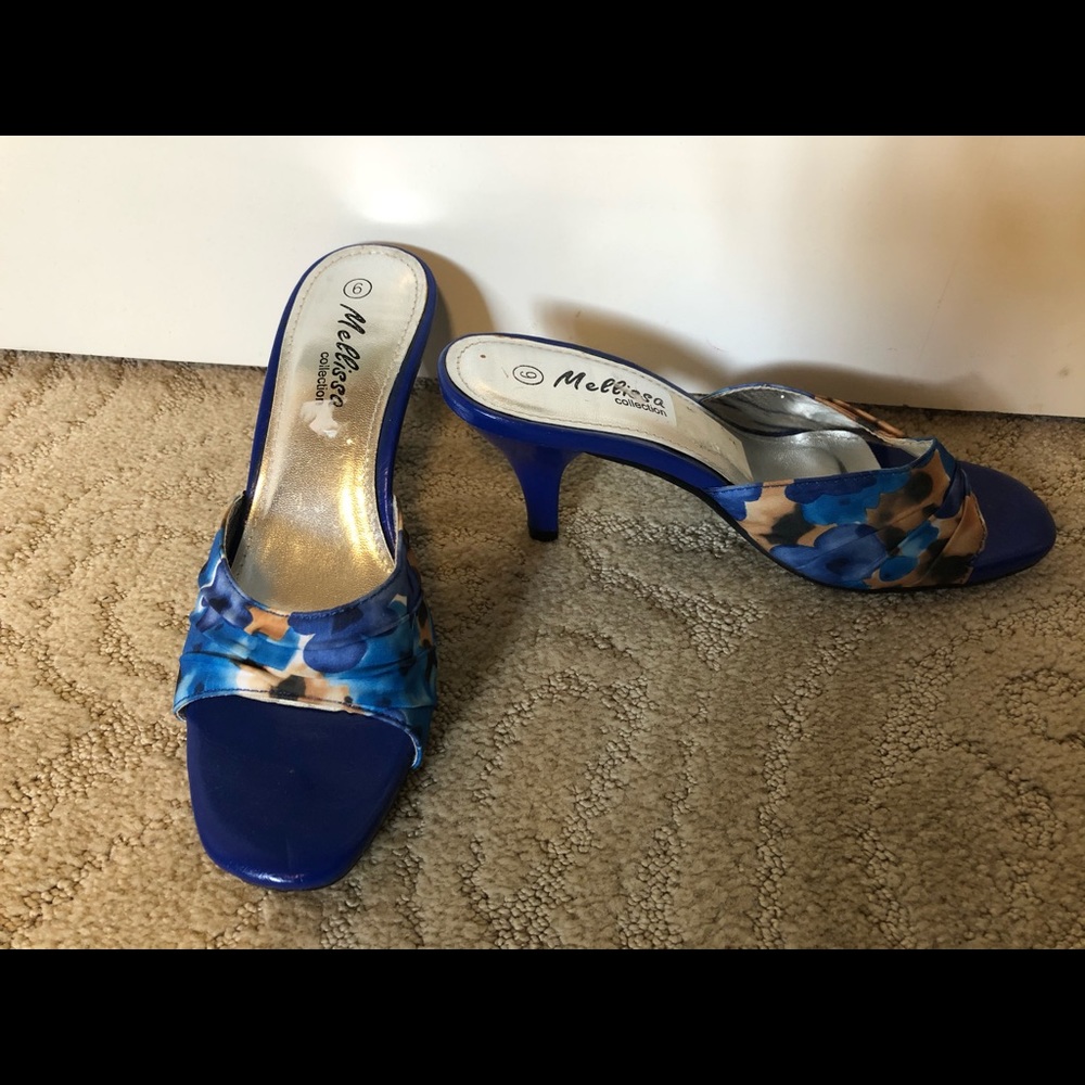 Blue Open-Toe Heels